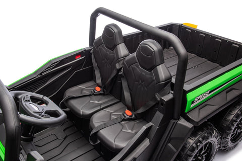 24 V Six - Wheel UTV Ride - On Truck – Leather Seat, EVA Wheels, 550 W Motors, Remote Control - with Green | Sold by Uncle Wiener's Wholesale