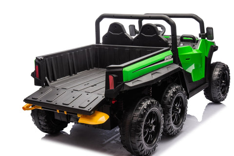 24 V Six - Wheel UTV Ride - On Truck – Leather Seat, EVA Wheels, 550 W Motors, Remote Control - with Green | Sold by Uncle Wiener's Wholesale
