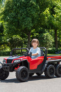 24 V Six - Wheel UTV Ride - On Truck – Leather Seat, EVA Wheels, 550 W Motors, Remote Control - with Red | Sold by Uncle Wiener's Wholesale