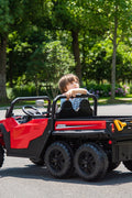24 V Six - Wheel UTV Ride - On Truck – Leather Seat, EVA Wheels, 550 W Motors, Remote Control - with Red | Sold by Uncle Wiener's Wholesale