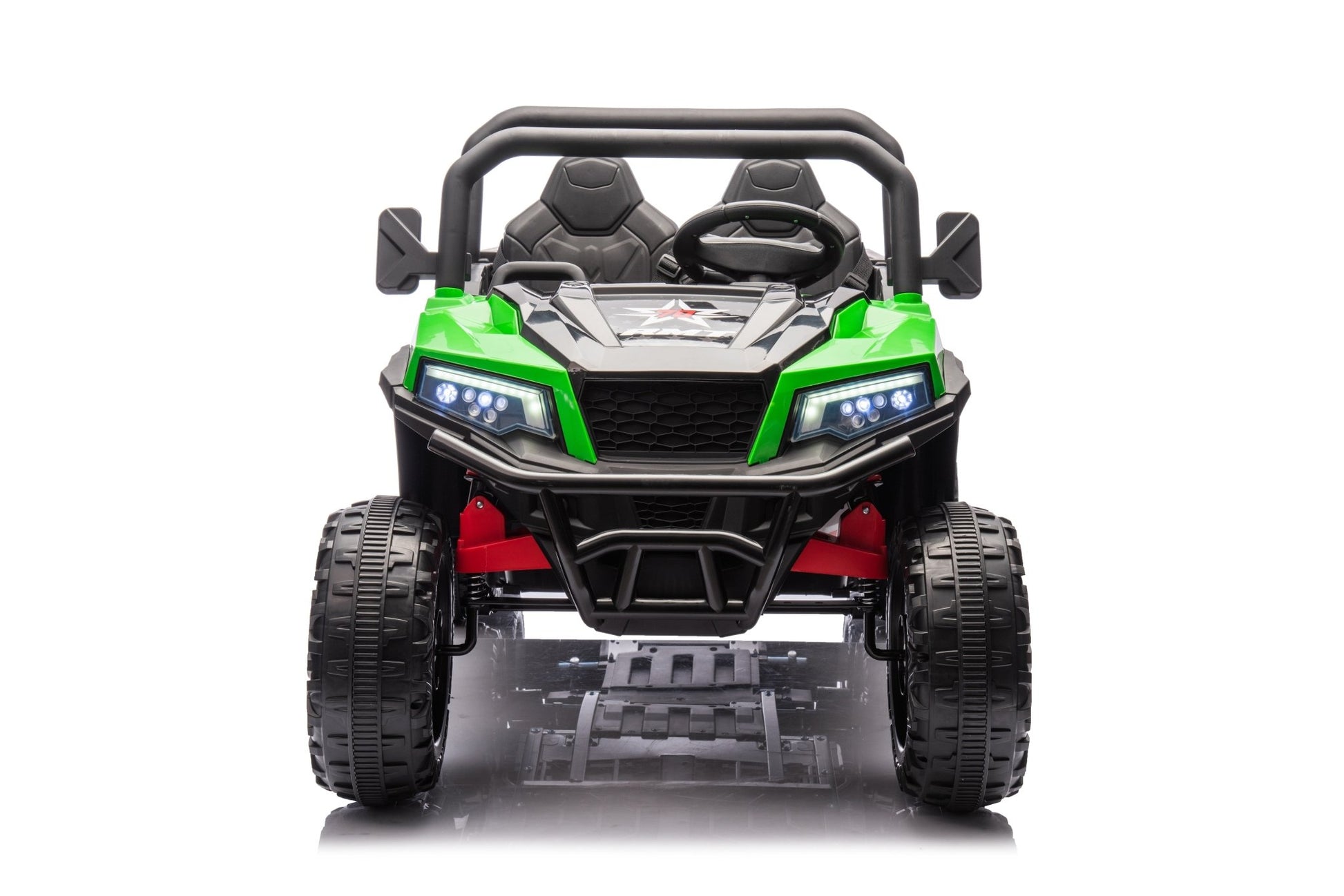 24 V Six - Wheel UTV Ride - On Truck – Leather Seat, EVA Wheels, 550 W Motors, Remote Control - with Green | Sold by Uncle Wiener's Wholesale