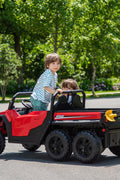 24 V Six - Wheel UTV Ride - On Truck – Leather Seat, EVA Wheels, 550 W Motors, Remote Control - with Red | Sold by Uncle Wiener's Wholesale