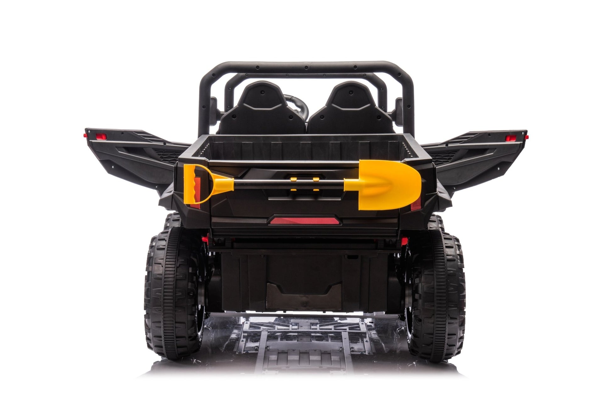 24 V Six - Wheel UTV Ride - On Truck – Leather Seat, EVA Wheels, 550 W Motors, Remote Control - with Black | Sold by Uncle Wiener's Wholesale