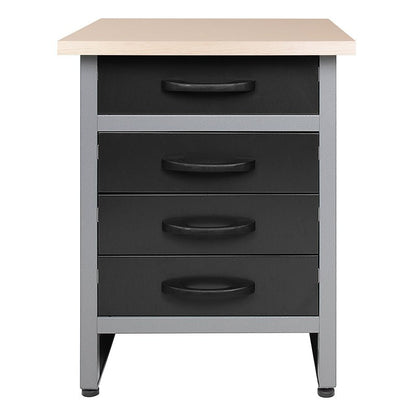 24" x 24" Steel Workbench with 4 Drawers & Solid Wood Top, 33.5" Height Heavy Duty Garage Storage Bench TC005 - with | Sold by Uncle Wiener's Wholesale