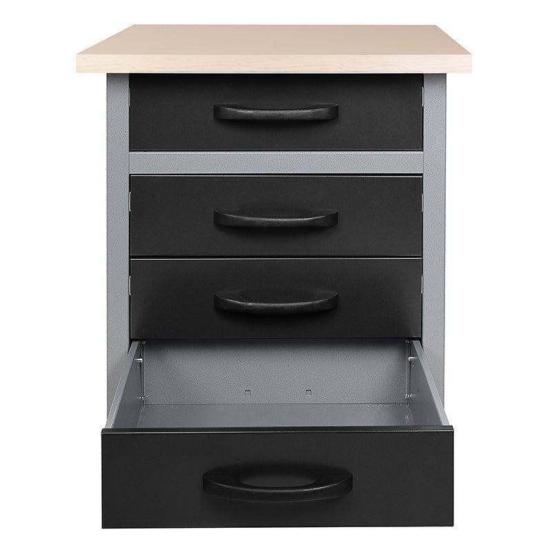 24" x 24" Steel Workbench with 4 Drawers & Solid Wood Top, 33.5" Height Heavy Duty Garage Storage Bench TC005 - with | Sold by Uncle Wiener's Wholesale