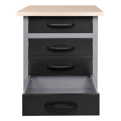 24" x 24" Steel Workbench with 4 Drawers & Solid Wood Top, 33.5" Height Heavy Duty Garage Storage Bench TC005 - with | Sold by Uncle Wiener's Wholesale
