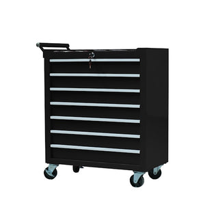 24" 7-Drawer Rolling Tool Cart with Locking Casters, Side Push Handle & Powder-Coated Steel Cabinet for Garage, Shop &amp; Mechanics