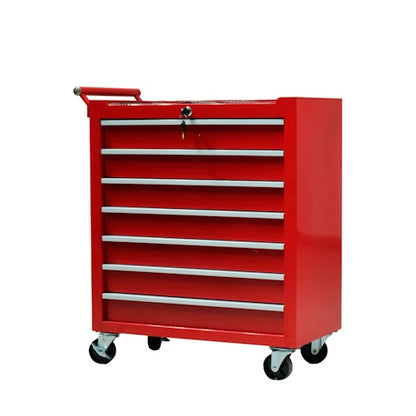 24" 7-Drawer Rolling Tool Cart with Locking Casters, Side Push Handle & Powder-Coated Steel Cabinet for Garage, Shop &amp; Mechanics