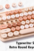 2.4G Full - Size Wireless Keyboard and Mouse Combo, Multi - Color Typewriter Style Round Keycap, Cute Candy Colors, Compatible with Notebook, PC (104 Keys,Milk Tea) - with | Sold by Uncle Wiener's Wholesale