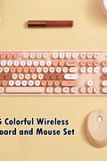 2.4G Full - Size Wireless Keyboard and Mouse Combo, Multi - Color Typewriter Style Round Keycap, Cute Candy Colors, Compatible with Notebook, PC (104 Keys,Milk Tea) - with | Sold by Uncle Wiener's Wholesale
