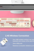 2.4G Full - Size Wireless Keyboard and Mouse Combo, Multi - Color Typewriter Style Round Keycap, Cute Candy Colors, Compatible with Notebook, PC (104 Keys,Milk Tea) - with | Sold by Uncle Wiener's Wholesale