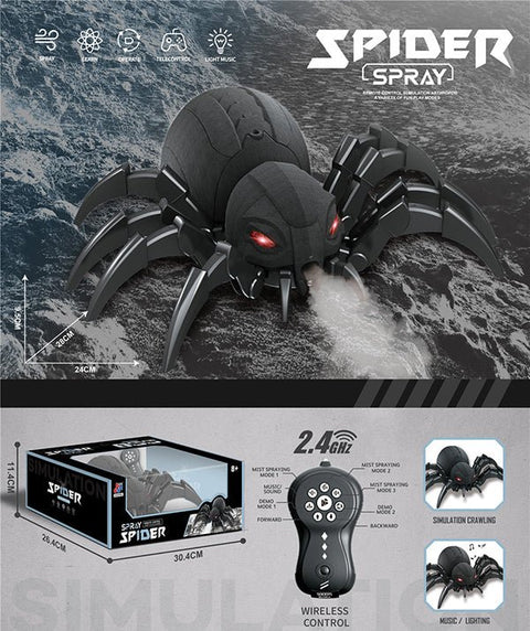 2.4G RC Spider Toy – Remote Control Spider with Lights, Music & Spray (No Battery) EPT1129036 - with | Sold by Uncle Wiener's Wholesale