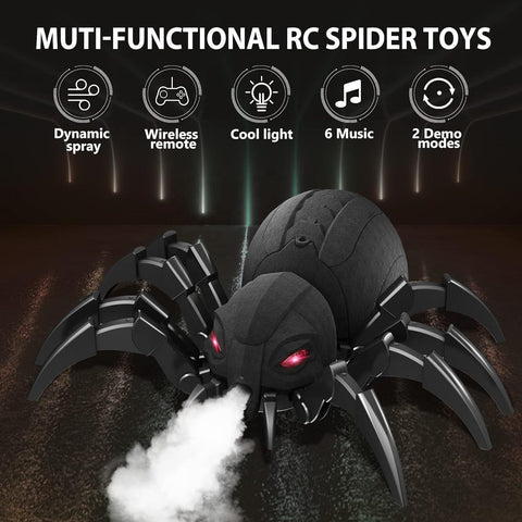 2.4G RC Spider Toy – Remote Control Spider with Lights, Music & Spray (No Battery) EPT1129036 - with | Sold by Uncle Wiener's Wholesale
