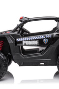 24V Electric Police Ride - On Car with Lights, EVA Wheels, Leather Seat & Remote Control 2118BK - with | Sold by Uncle Wiener's Wholesale