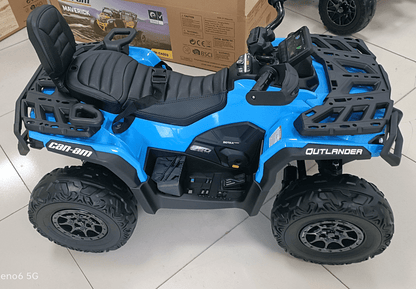 24V Ride - On Can - Am Outlander ATV for Kids – Bluetooth, 4 - Wheel Suspension, 2 - Seat, LED Lights - with Khaki | Sold by Uncle Wiener's Wholesale