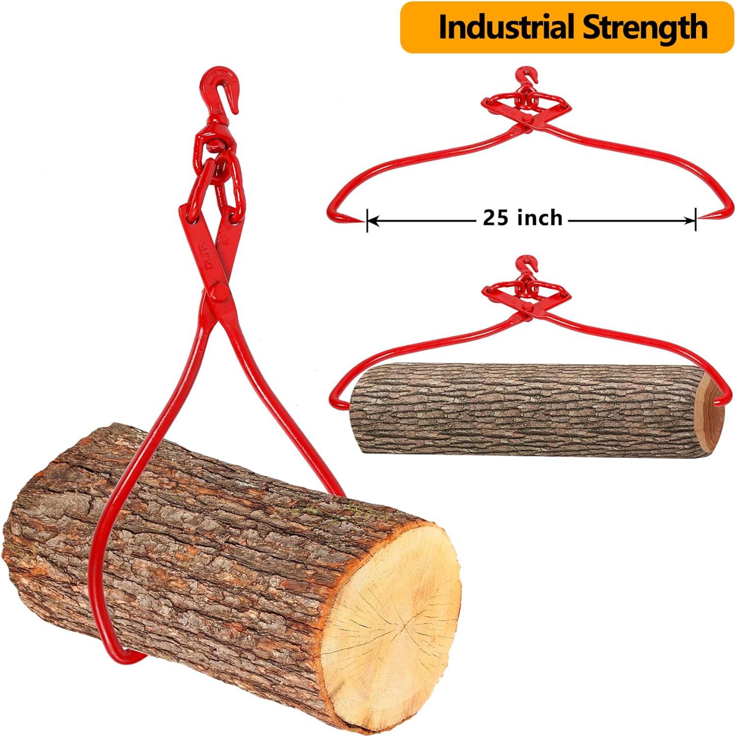 25″ Heavy - Duty Swivel Log Skidding Tong – Forged Steel Firewood & Log Lifting Tool S1212 - with | Sold by Uncle Wiener's Wholesale
