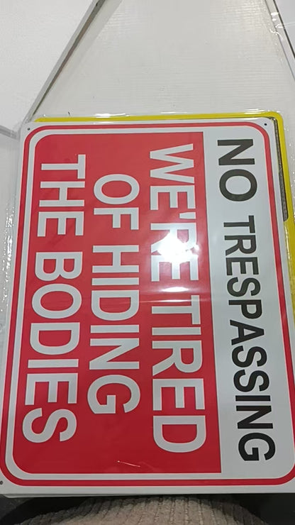 12" x 16" Metal Warning & Novelty Signs Outdoor Tin Wall Signs 91610SET