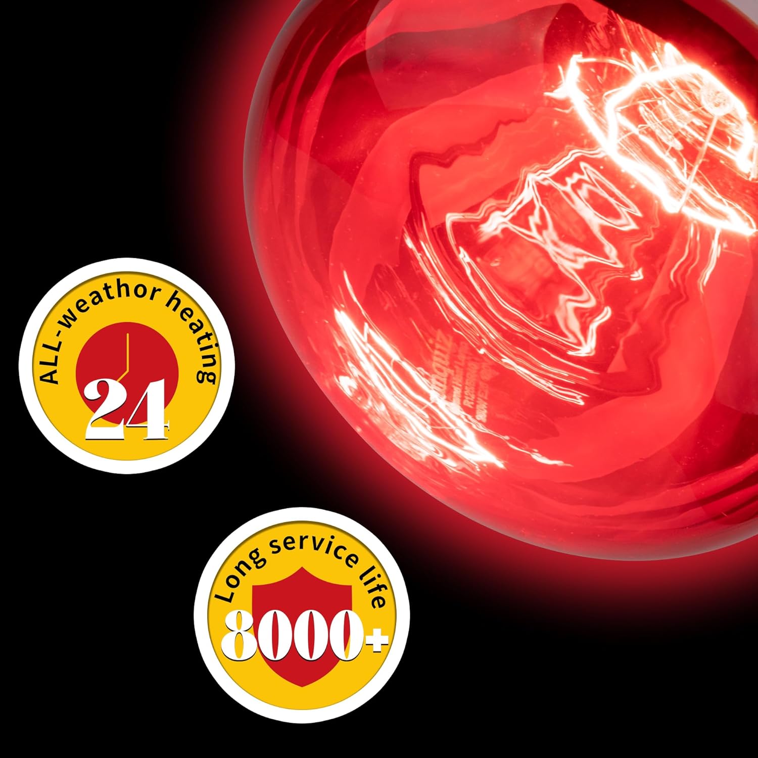 250W Red Heat Bulbs 2 Pack Infrared Chicken Coop Brooder Lamp E26 RHB250 - with | Sold by Uncle Wiener's Wholesale