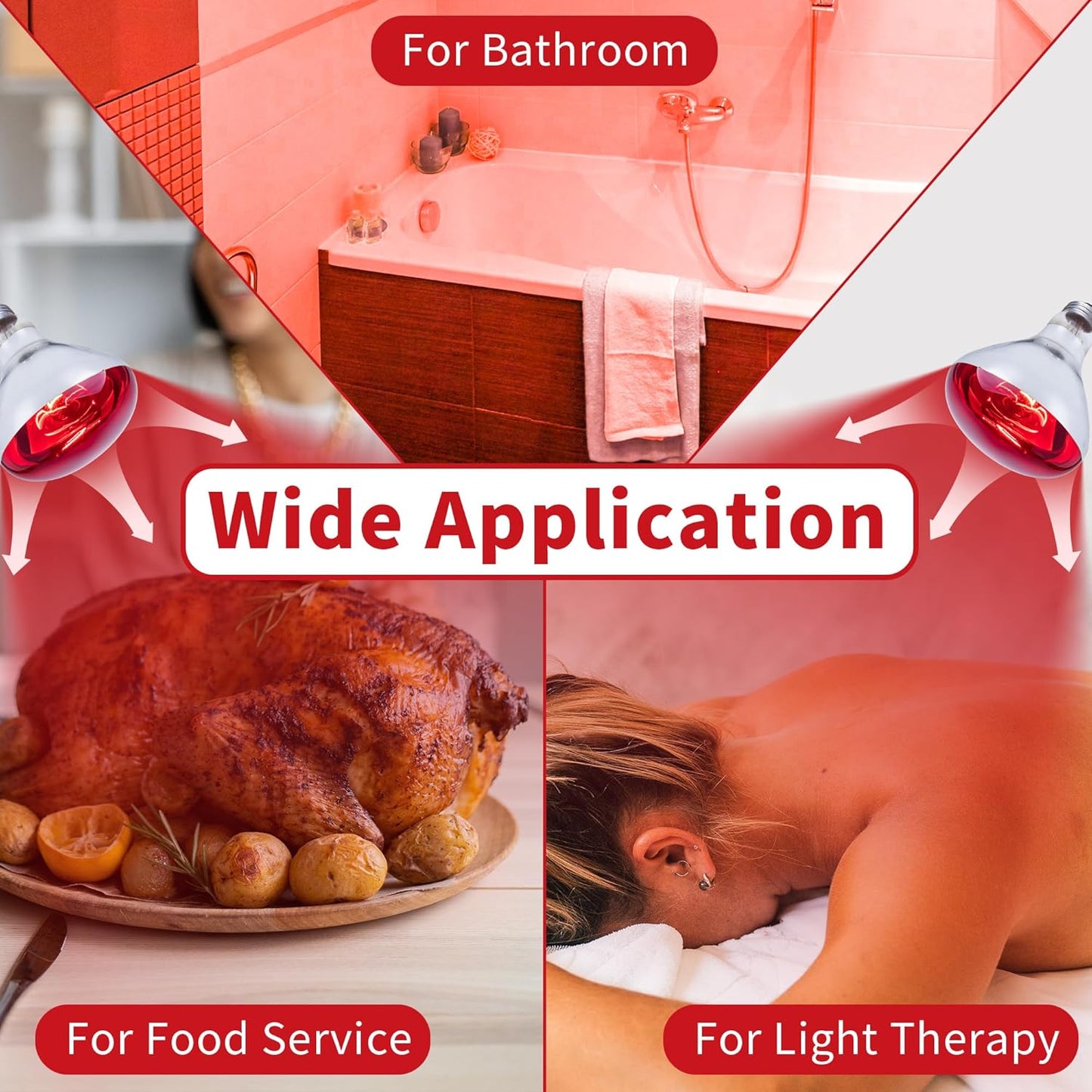 250W Red Heat Bulbs 2 Pack Infrared Chicken Coop Brooder Lamp E26 RHB250 - with | Sold by Uncle Wiener's Wholesale