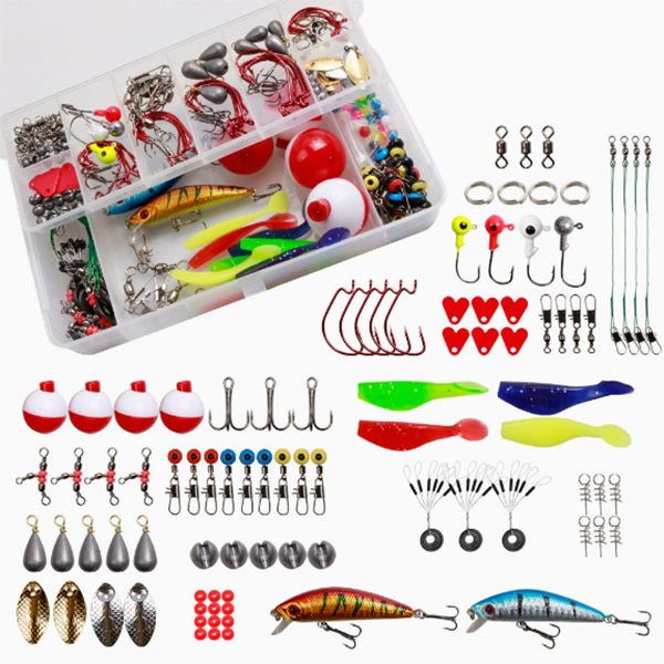 255 PCS Fishing Lure Kit Complete Tackle Box Baits Hooks Soft Lures Set LS105 - with | Sold by Uncle Wiener's Wholesale