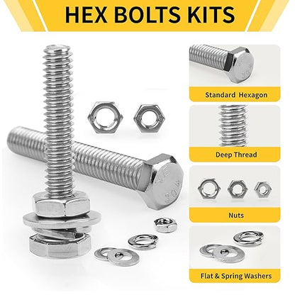 255 - Piece Stainless Steel Bolt & Nut Assortment Kit – SAE Hex Fasteners BTS0255P - with | Sold by Uncle Wiener's Wholesale