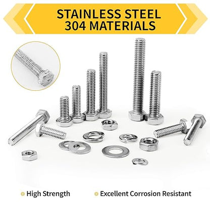 255 - Piece Stainless Steel Bolt & Nut Assortment Kit – SAE Hex Fasteners BTS0255P - with | Sold by Uncle Wiener's Wholesale