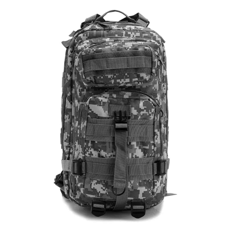 25L Tactical Backpack Military Rucksack 600D Heavy Duty Multi Color BK5043 - with Black CP | Sold by Uncle Wiener's Wholesale