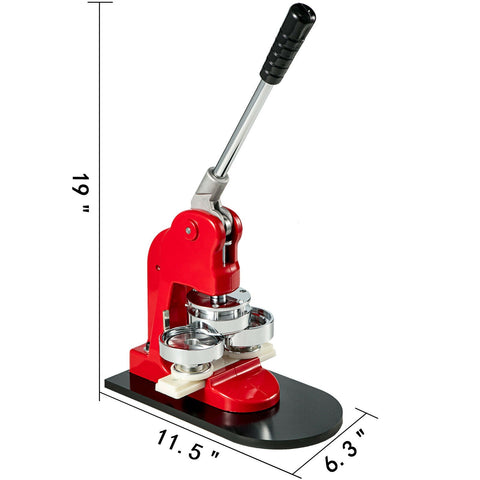 25mm Button & Badge Maker Machine with 500 Parts – Manual Press – Red – 1228800 - with | Sold by Uncle Wiener's Wholesale