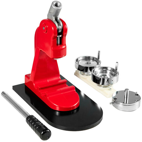 25mm Button & Badge Maker Machine with 500 Parts – Manual Press – Red – 1228800 - with | Sold by Uncle Wiener's Wholesale