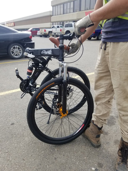 26" Folding Mountain Bike 21 Speed Shimano Aluminum Frame Front & Rear Suspension NS75 - with | Sold by Uncle Wiener's Wholesale