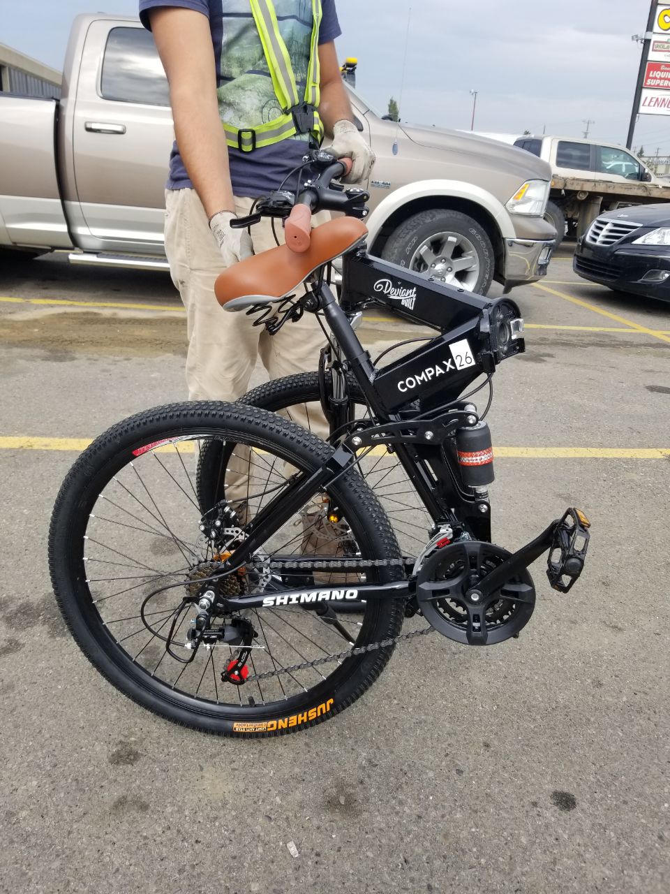 26" Folding Mountain Bike 21 Speed Shimano Aluminum Frame Front & Rear Suspension NS75 - with | Sold by Uncle Wiener's Wholesale