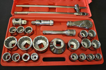26 - Piece Impact Socket Set – 3/4" & 1" Drive, Metric & SAE Sizes - with METRIC 26 PCS | Sold by Uncle Wiener's Wholesale