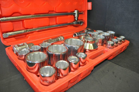26 - Piece Impact Socket Set – 3/4" & 1" Drive, Metric & SAE Sizes - with SAE 26 PCS | Sold by Uncle Wiener's Wholesale