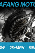 Matte black electric fat tire mountain bike side profile

Rider using e-bike on snowy terrain

Close-up of 350W rear hub motor

Heavy-duty disc brakes on fat tire

Fat tire grip on sand and off-road trails