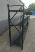 26.5FT Industrial Racking – Heavy - Duty 3 & 4 Tier Black Metal Rack Storage Shelving - with 26.5 ft L × 30 in W × 6.5 ft H 4 Layers All Black | Sold by Uncle Wiener's Wholesale