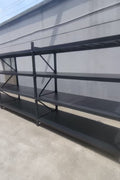 26.5FT Industrial Racking – Heavy - Duty 3 & 4 Tier Black Metal Rack Storage Shelving - with 26.5 ft L × 24 in W × 6.5 ft 4 Layers All Black | Sold by Uncle Wiener's Wholesale