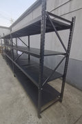 26.5FT Industrial Racking – Heavy - Duty 3 & 4 Tier Black Metal Rack Storage Shelving - with 26.5 ft L × 24 in W × 6.5 ft 4 Layers All Black | Sold by Uncle Wiener's Wholesale