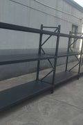 26.5FT Industrial Racking – Heavy - Duty 3 & 4 Tier Black Metal Rack Storage Shelving - with 26.5 ft L × 30 in W × 6.5 ft H 4 Layers All Black | Sold by Uncle Wiener's Wholesale