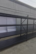 26.5FT Industrial Racking – Heavy - Duty 3 & 4 Tier Black Metal Rack Storage Shelving - with 26.5 ft L × 24 in W × 6.5 ft 4 Layers All Black | Sold by Uncle Wiener's Wholesale