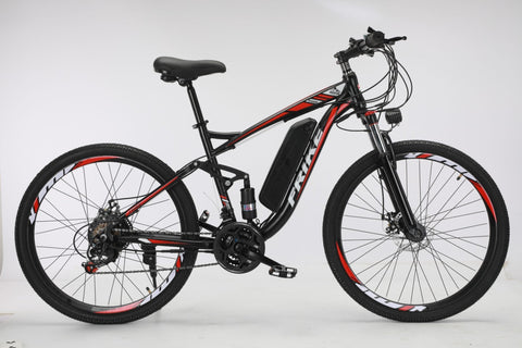 26" Electric Mountain E-Bike – 350W Motor, LCD Display, Full Suspension