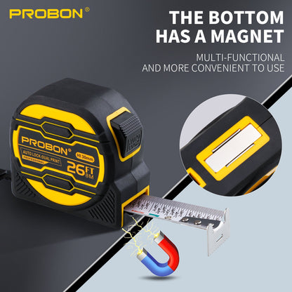 26FT Tape Measure 8m x 30mm Magnetic Double-Sided Auto Lock Measuring Tape PB001 - with | Sold by Uncle Wiener's Wholesale