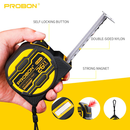 26FT Tape Measure 8m x 30mm Magnetic Double-Sided Auto Lock Measuring Tape PB001 - with | Sold by Uncle Wiener's Wholesale