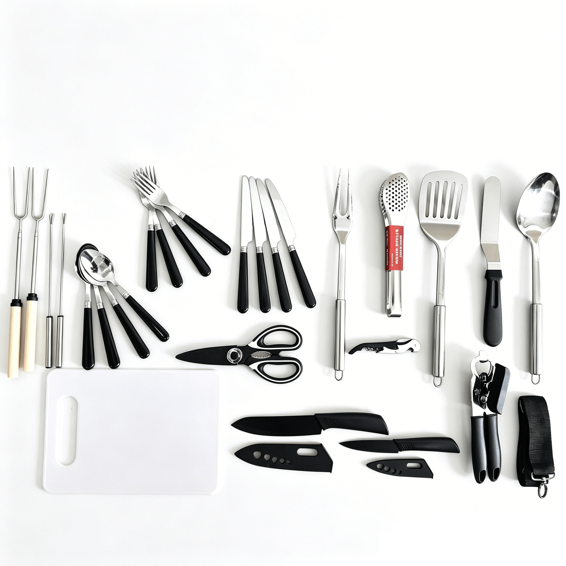 27-Piece Outdoor Tableware &amp; Cooking Utensil Set Portable Camping BBQ Kit W0927 - with | Sold by Uncle Wiener's Wholesale