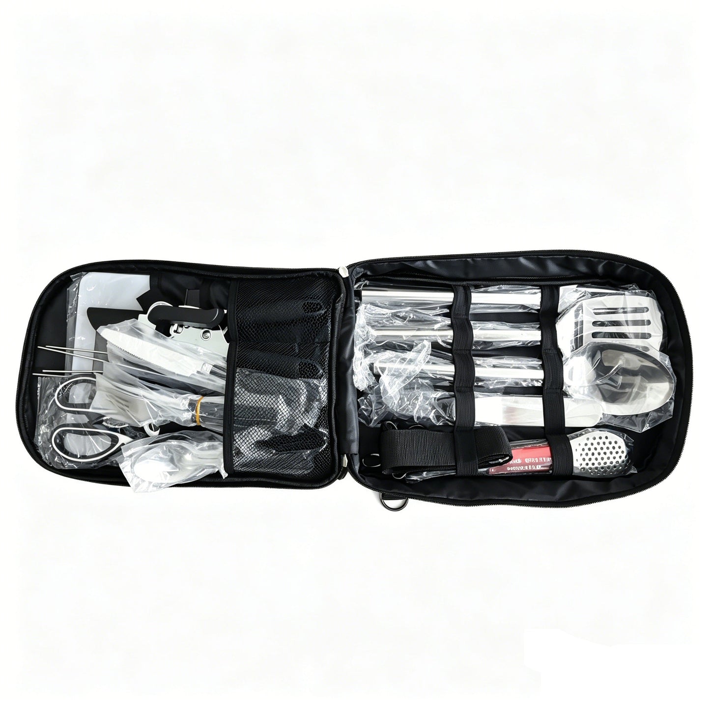 27-Piece Outdoor Tableware &amp; Cooking Utensil Set Portable Camping BBQ Kit W0927 - with | Sold by Uncle Wiener's Wholesale