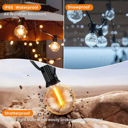 27FT Outdoor G40 Globe Patio Lights – 13 Dimmable LED Bulbs 2200K – JXG4027 - with | Sold by Uncle Wiener's Wholesale