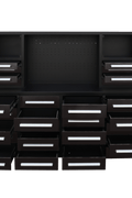 28 - Drawer Heavy Duty Tool Box Workbench 7FT – Locking Drawers, Stainless Steel & Painted Finishes Red, Blue, Black, Stainless - with Black | Sold by Uncle Wiener's Wholesale