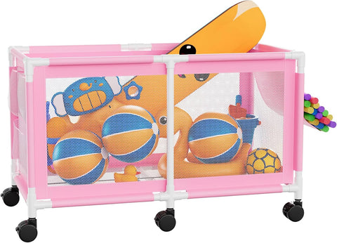 280 - Gallon Extra Large Pool Storage Bin – 69" Rolling Mesh Organizer (Pink) - with | Sold by Uncle Wiener's Wholesale
