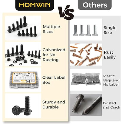 286 Piece Stainless Steel 304 Metric Flange Bolt Nut Assortment Kit M6 M8 M10 SS0286P - with | Sold by Uncle Wiener's Wholesale