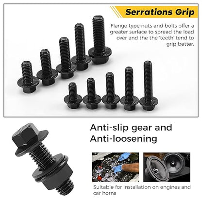 286 Piece Stainless Steel 304 Metric Flange Bolt Nut Assortment Kit M6 M8 M10 SS0286P - with | Sold by Uncle Wiener's Wholesale