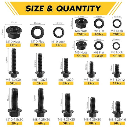 286 Piece Stainless Steel 304 Metric Flange Bolt Nut Assortment Kit M6 M8 M10 SS0286P - with | Sold by Uncle Wiener's Wholesale